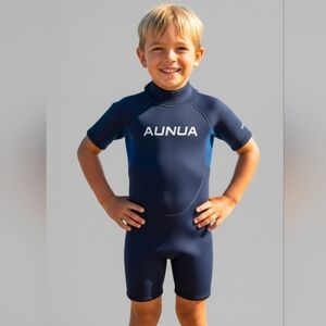 NWT Aunua Shorty Children's Wetsuit Size 6 Navy/Blue